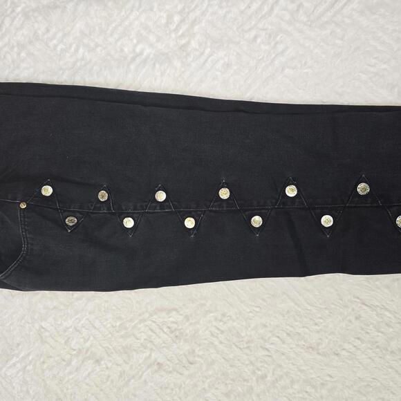 Vintage Lawman Black high rise Western Jeans with Side Snap Buttons Size 7 - Picture 7 of 9